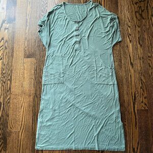 Kyte Baby Women’s Bamboo Dress Midi Lounge Short Sleeve Pockets Casual (S)